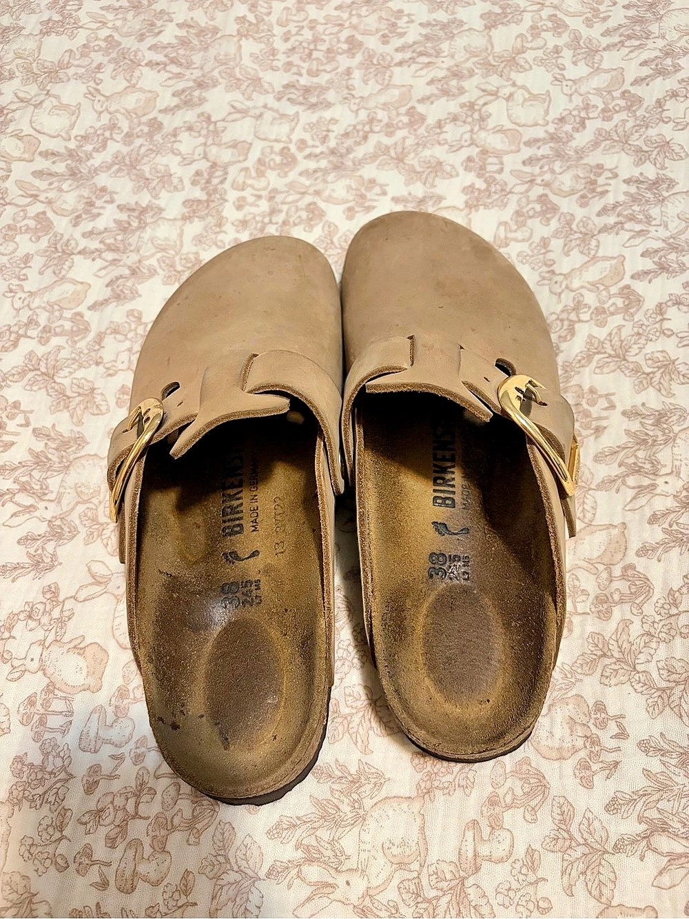 Birkenstock Boston Big Buckle Brown Leather Clogs - Picture 3 of 5